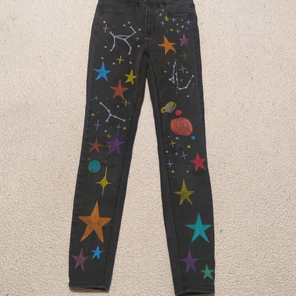 ONE OF A KIND ❤ Hand painted jeans